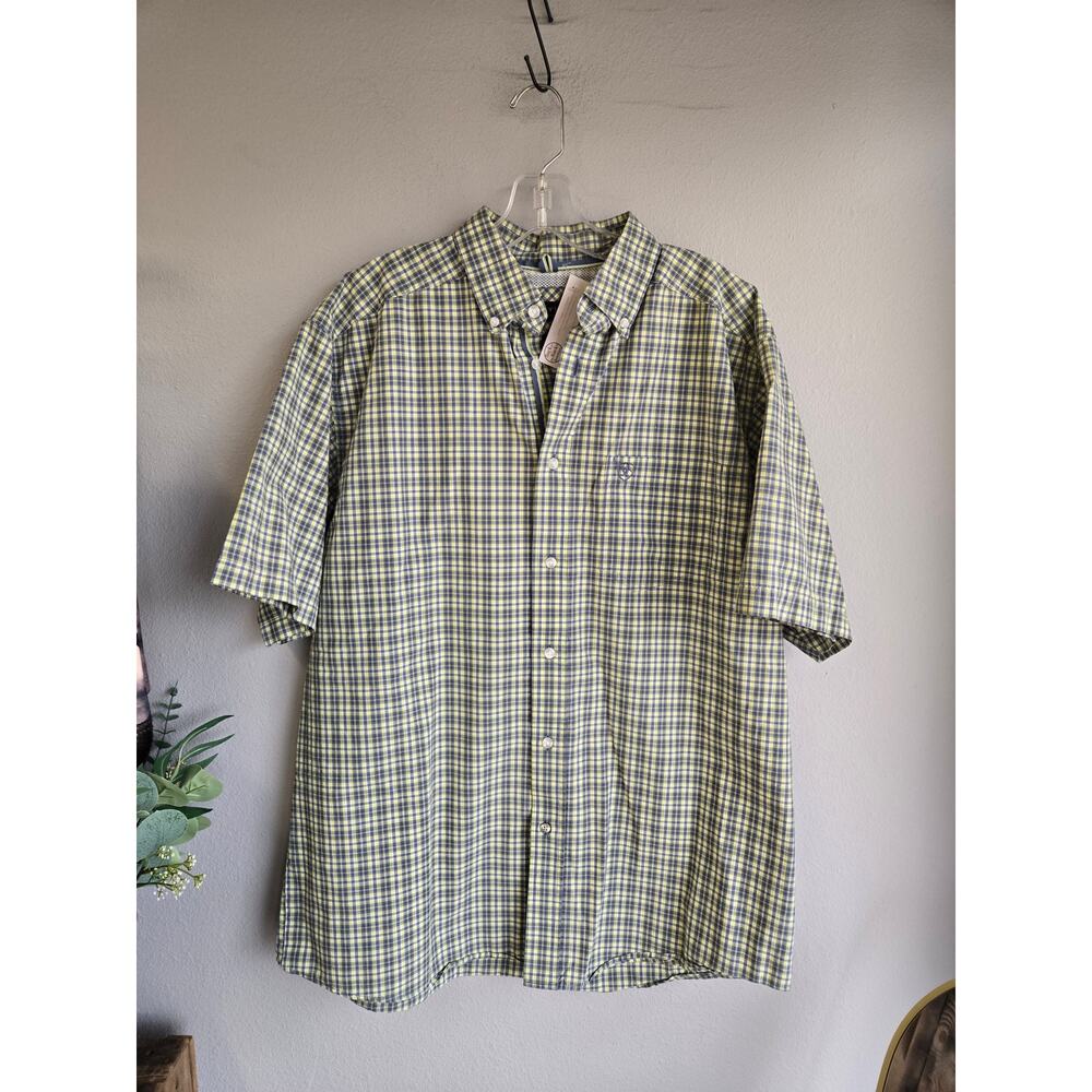 Ariat‎ Pro Series Western Plaid Short Sleeve Button Down Shirt L